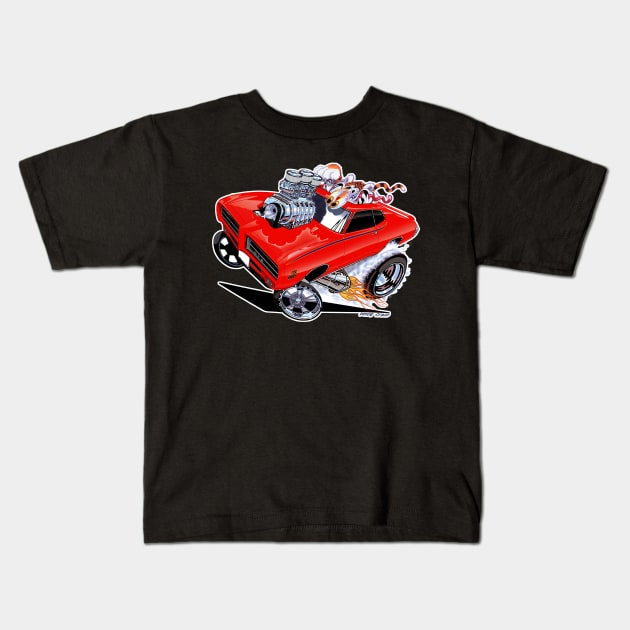 GUILTY 69 GTO Red Kids T-Shirt by vincecrain